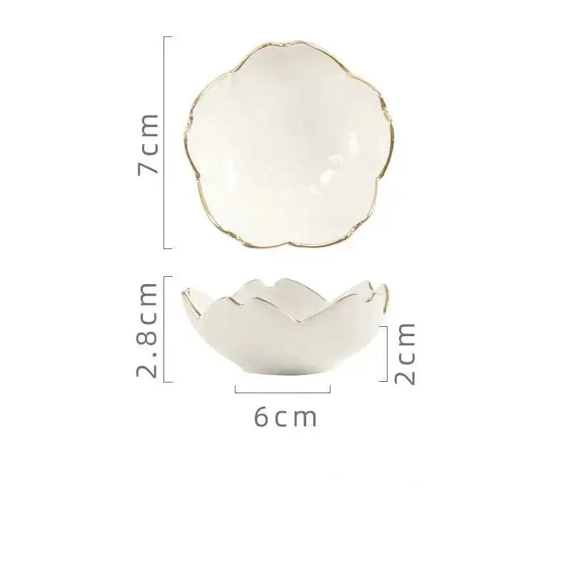 Sakura ceramic condiment dipping bowls