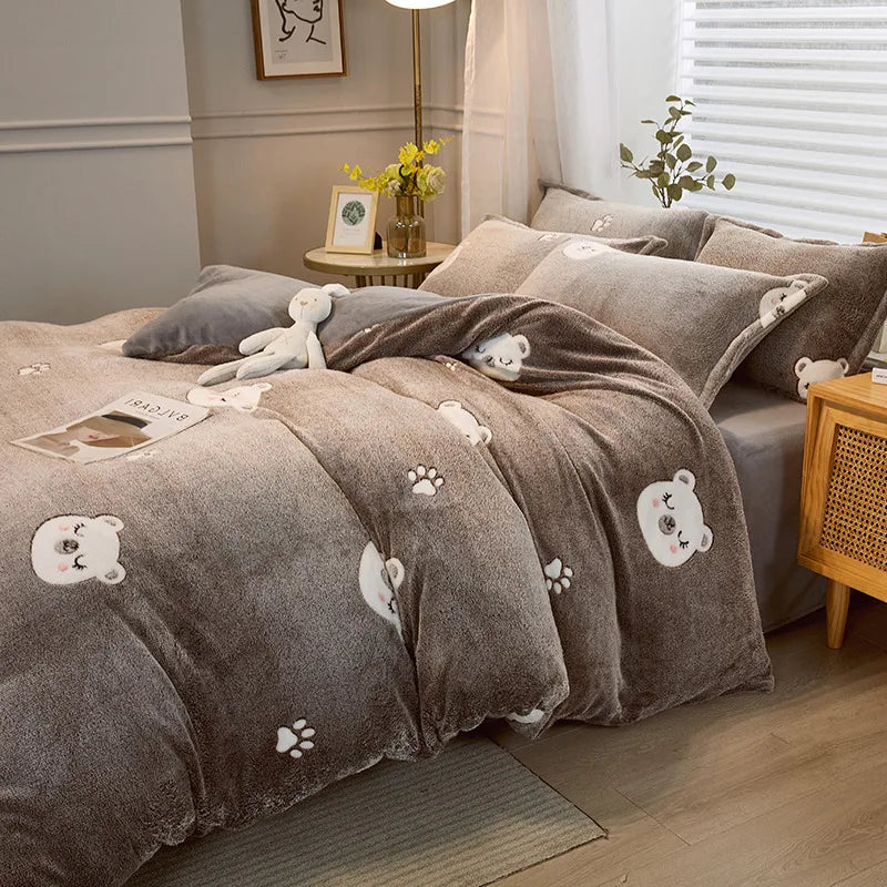 Warm fleece duvet cover