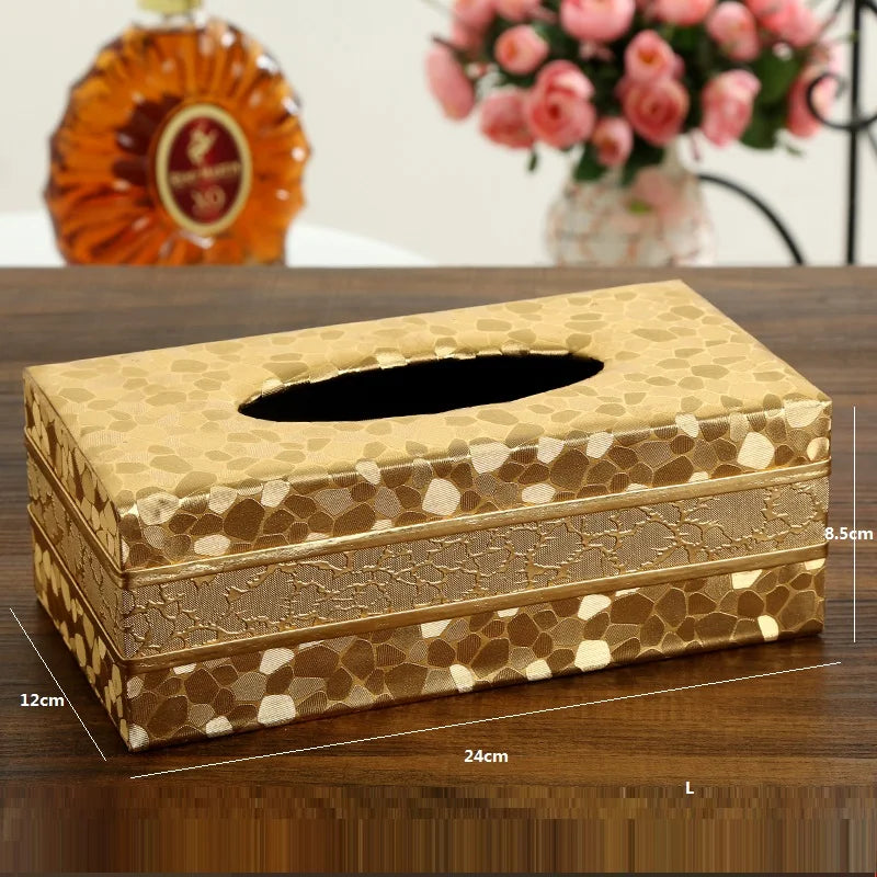 Luxury leather tissue holder