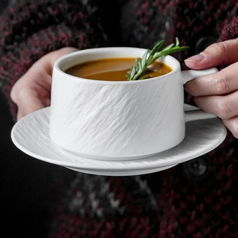 Rock sand ceramic cup & saucer set