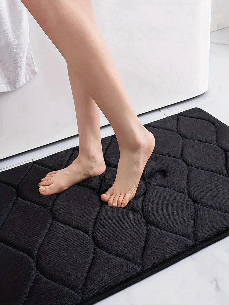 Coral fleece bathroom mat