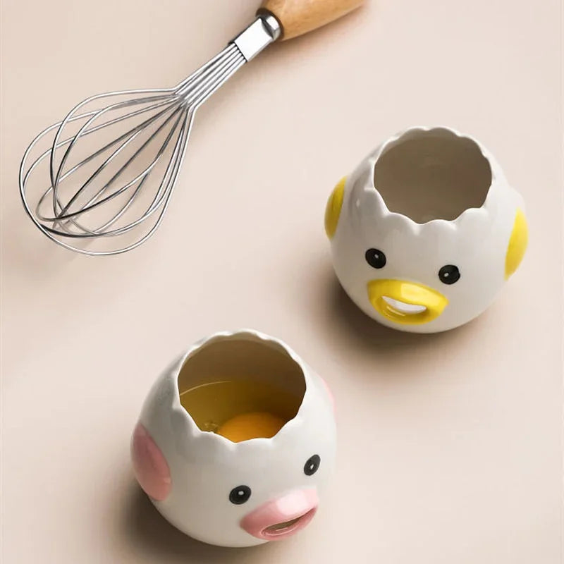 Ceramic egg white yolk separator