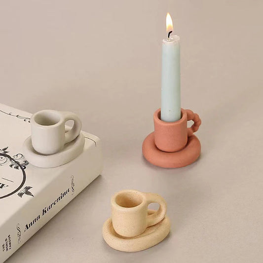 Cup-shaped Ceramic Candle Holder