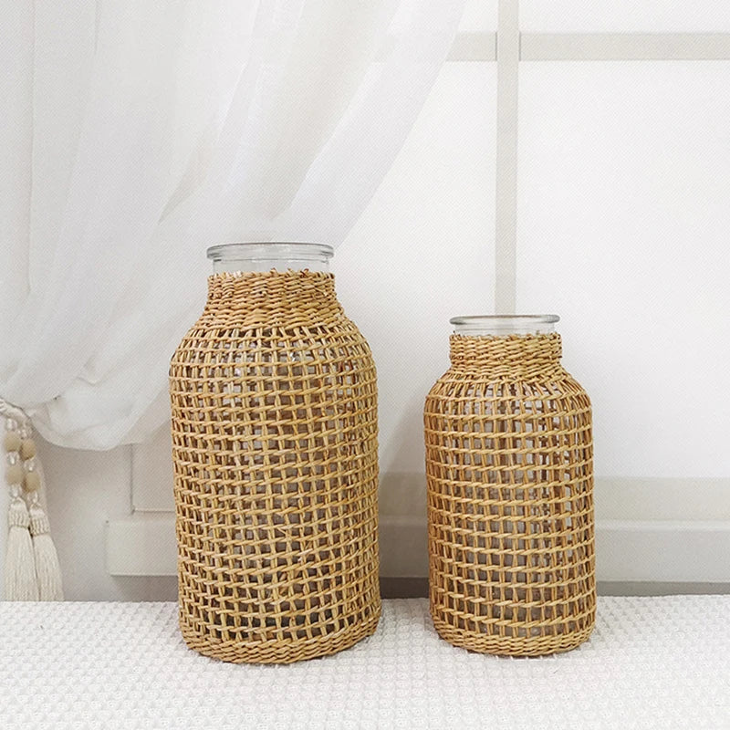 Rattan decor vase