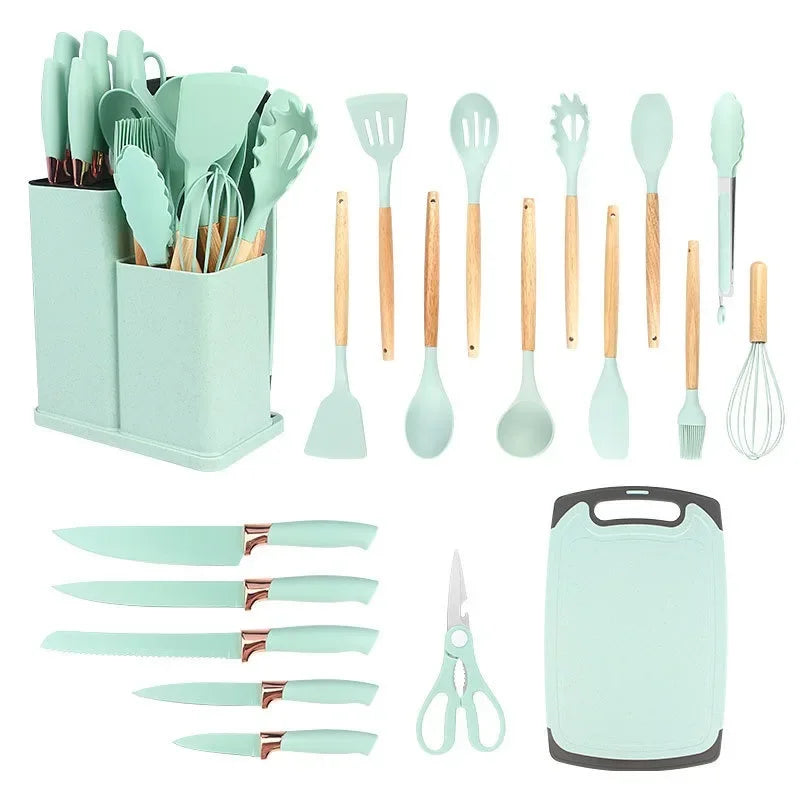 Kitchen utensils and knife 19pcs set