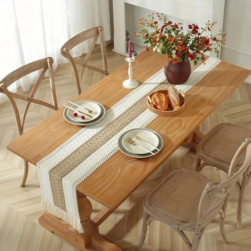 Bohemian Macrame Crochet Table Runner