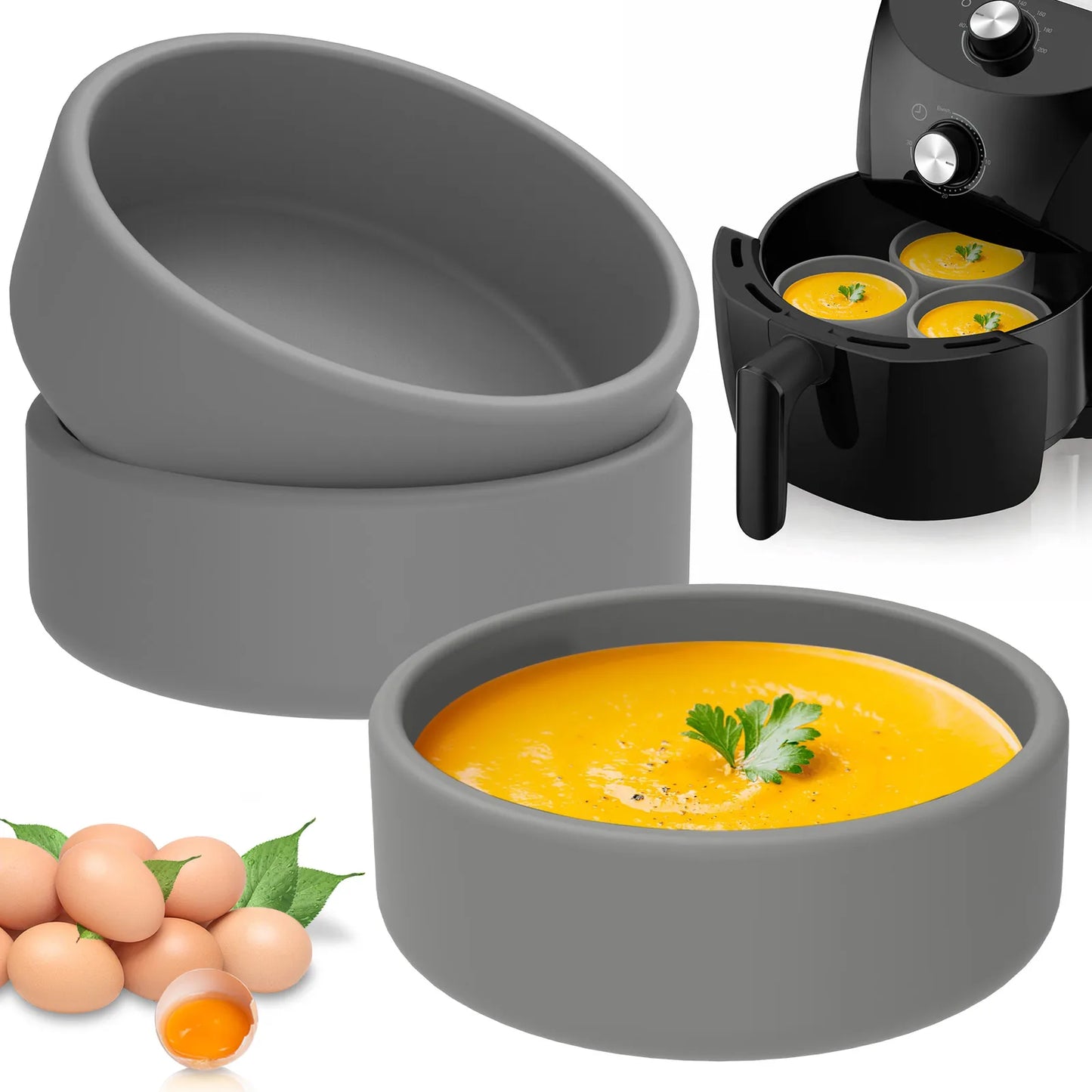 Air fryer egg silicone mold set