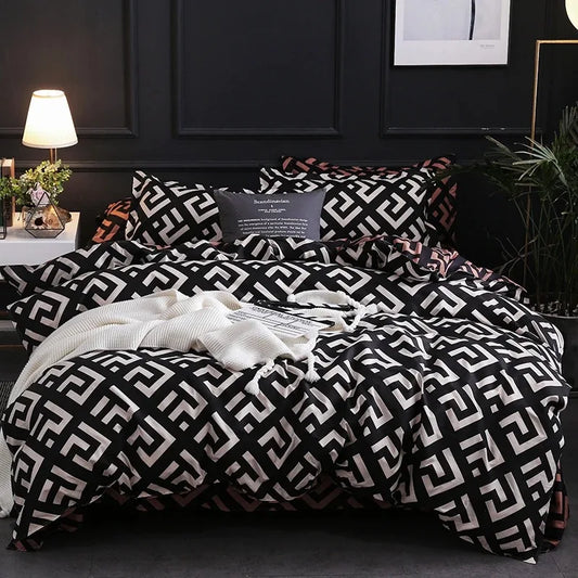 Luxury black comforter cover set