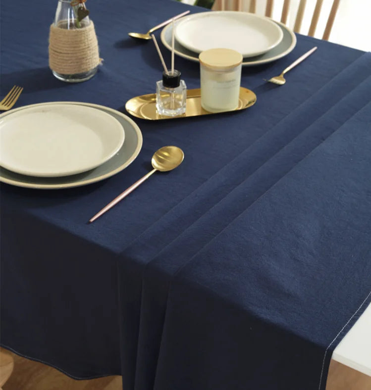 Solid color cotton table cloth