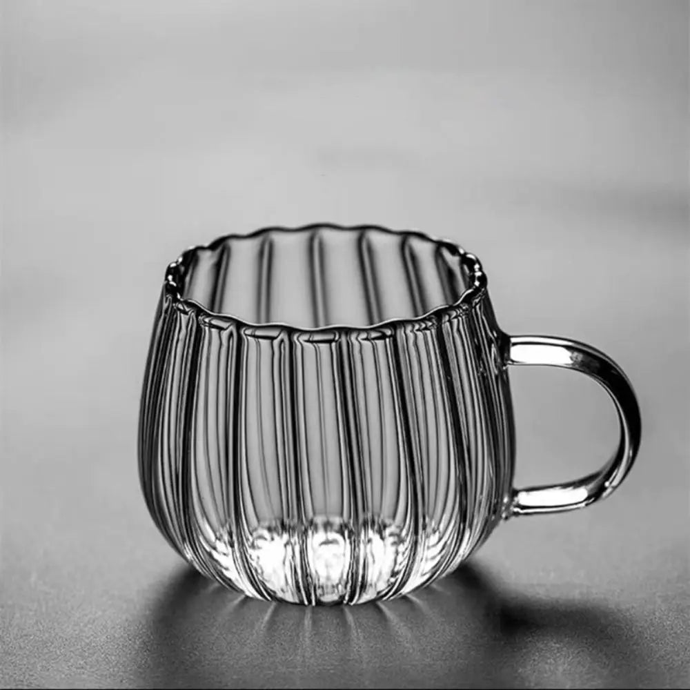 Heat resistant glass striped cup