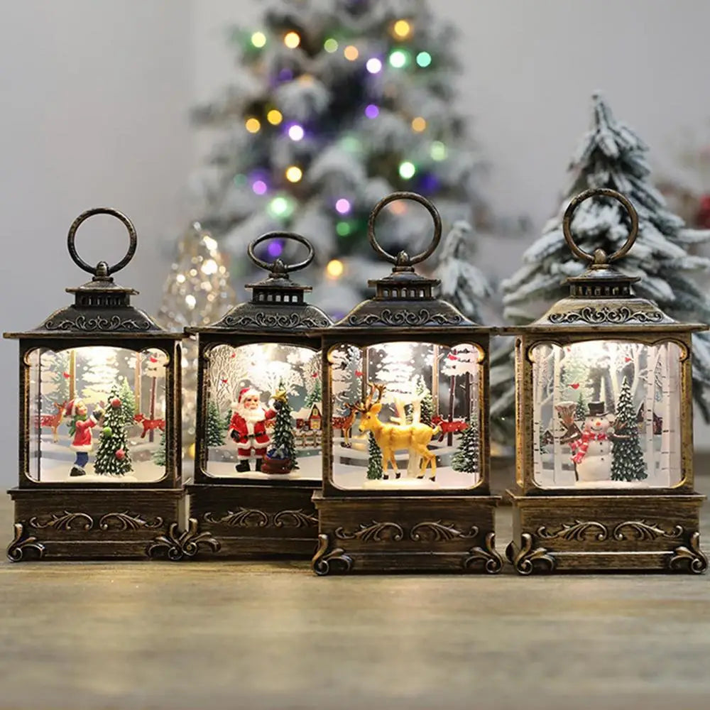 Santa Lantern Wind Lights Christmas Tree Pendants