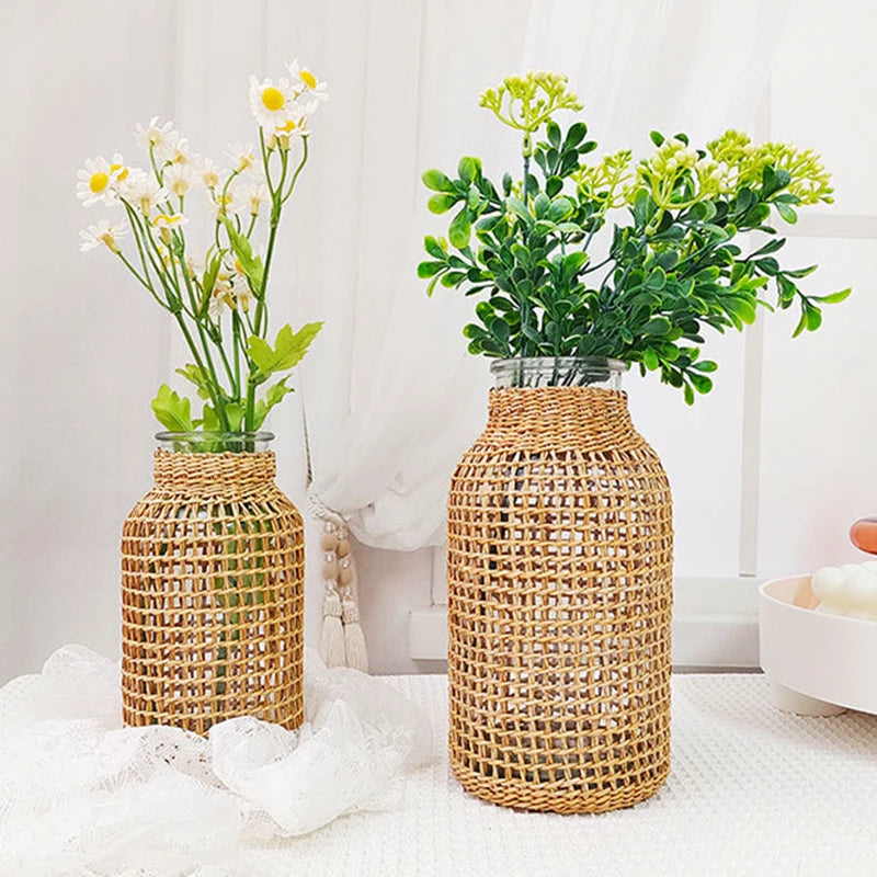 Rattan decor vase