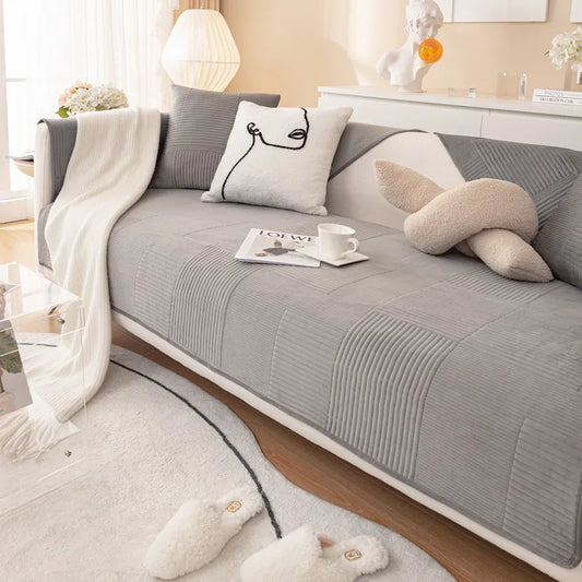 Thicken plush sofa cover