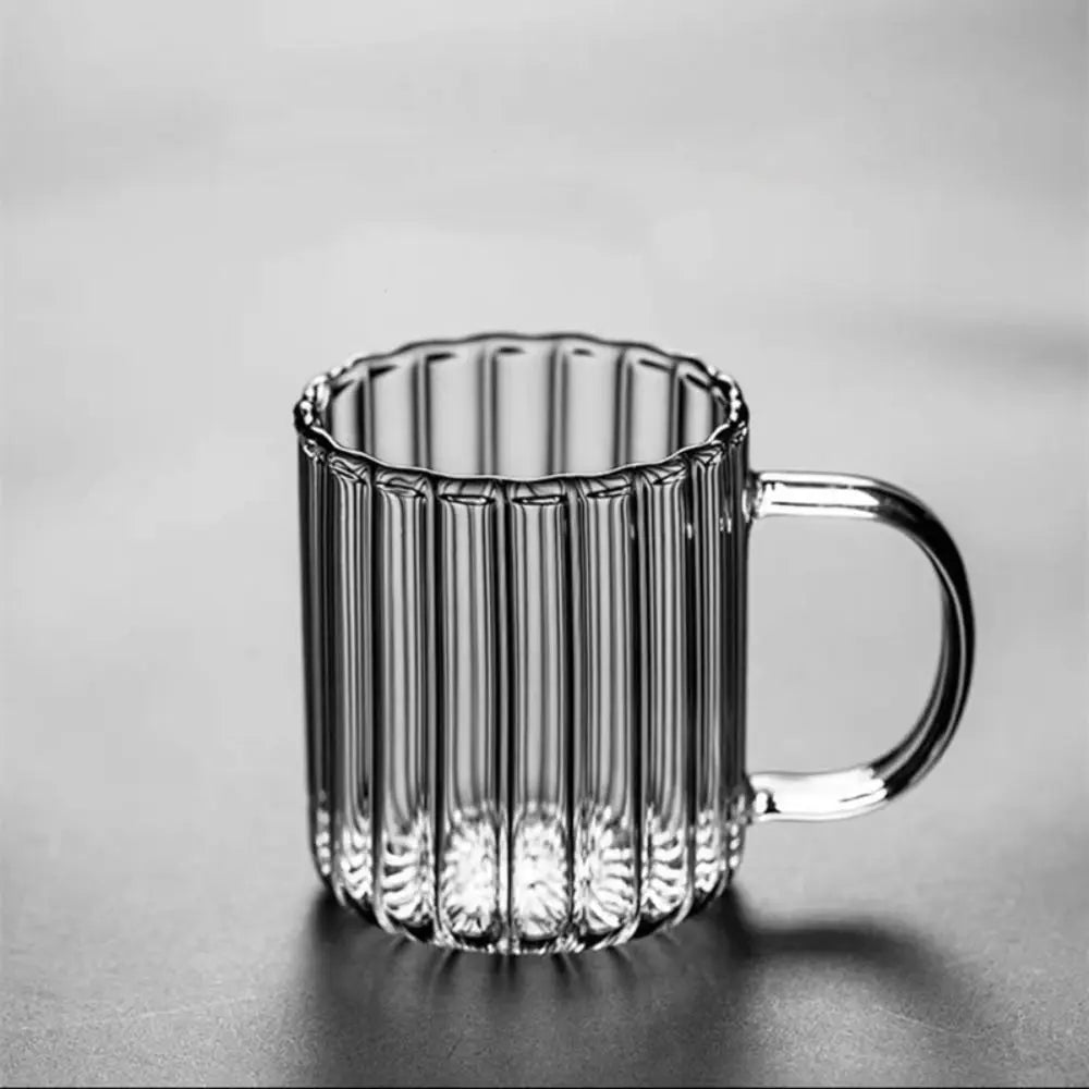 Heat resistant glass striped cup