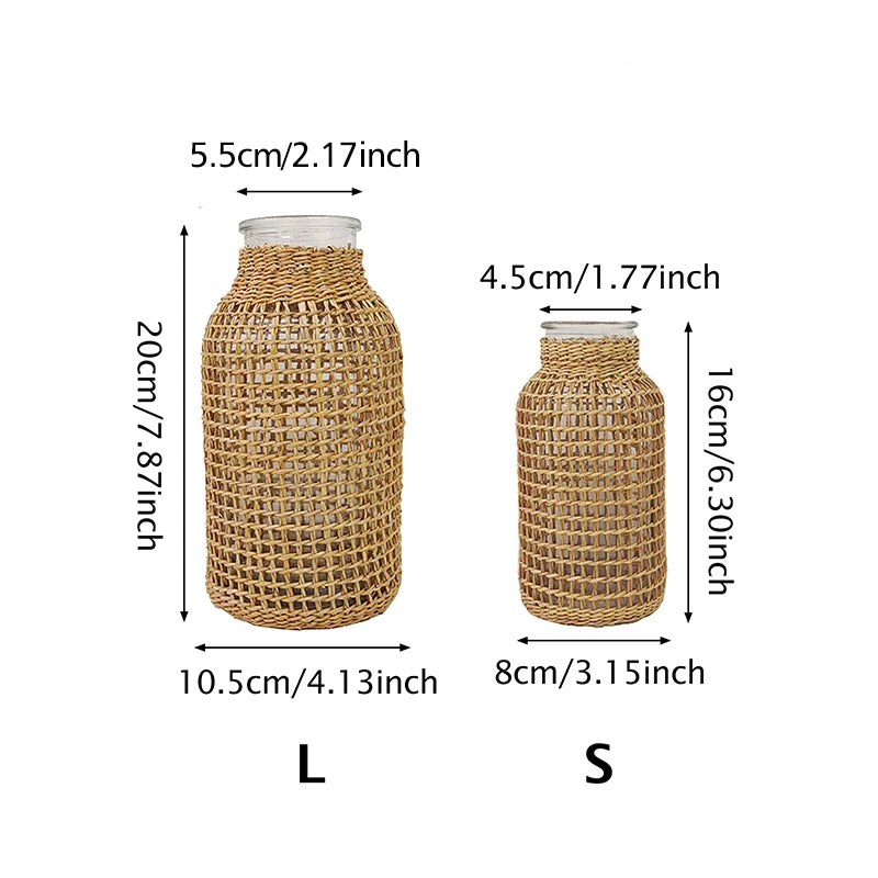 Rattan decor vase