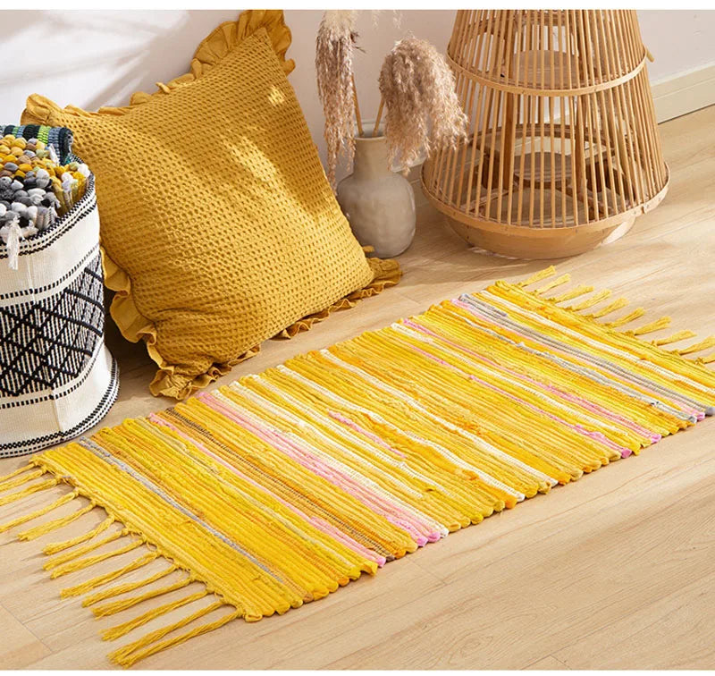 Cotton tassel mat