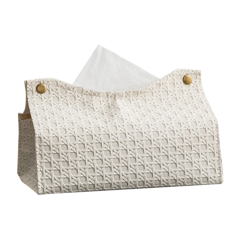 Modern leather tissue holder