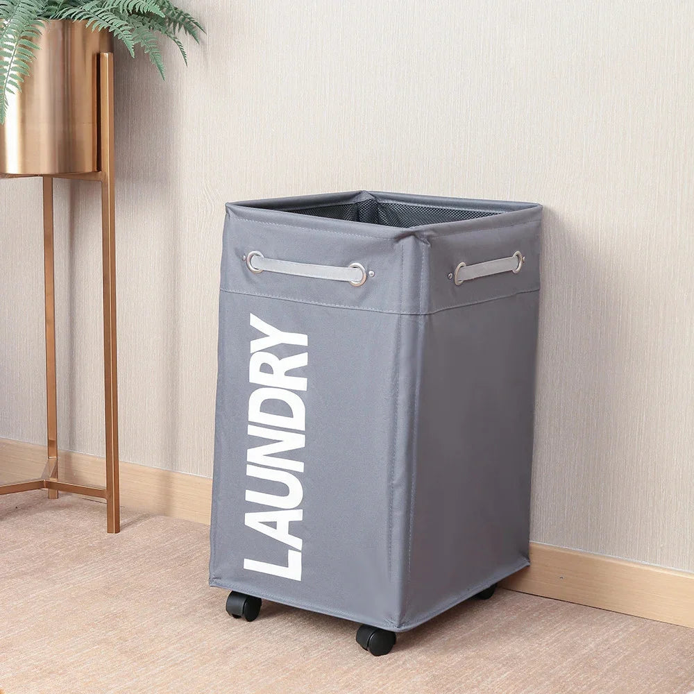 Rolling laundry hamper