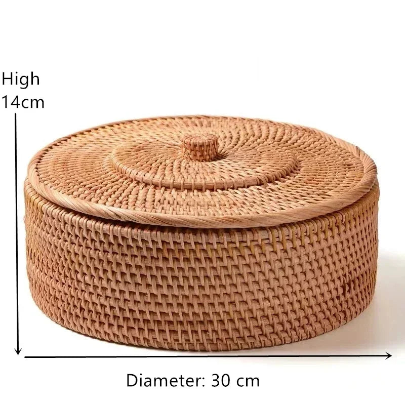 Rattan storage organizer