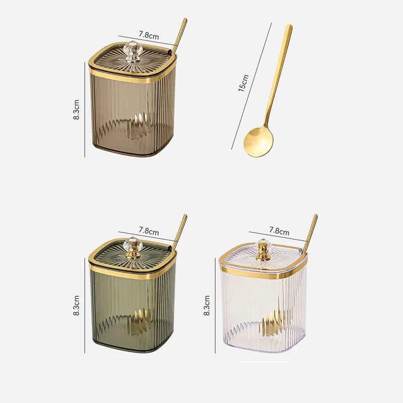 Transparent spice jar set