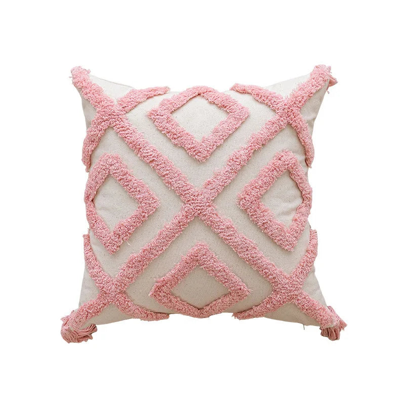 Pink plush throw covers