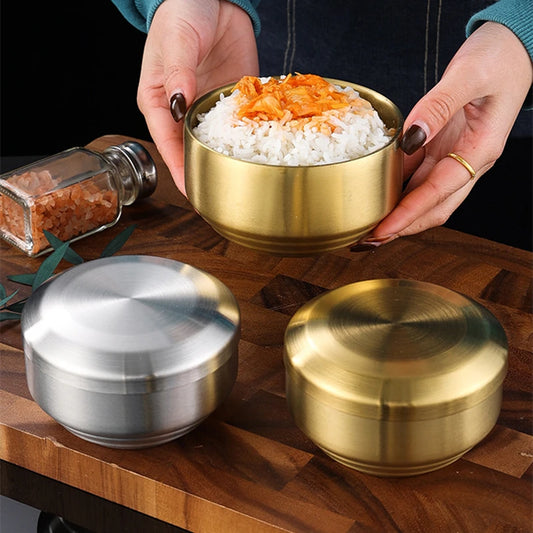 Korean stainless steel rice bowls