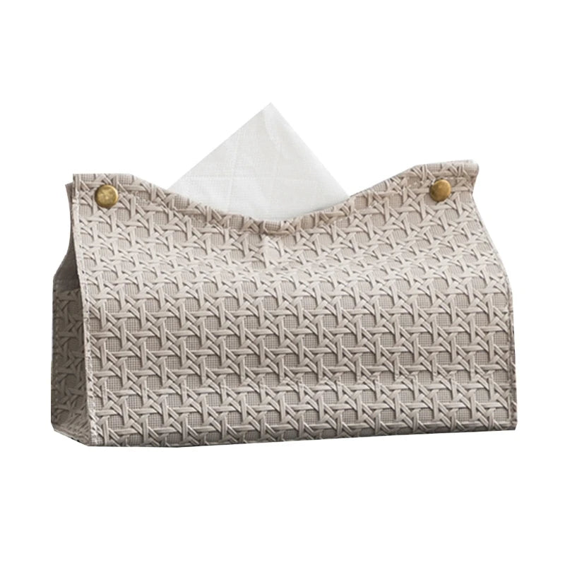 Modern leather tissue holder