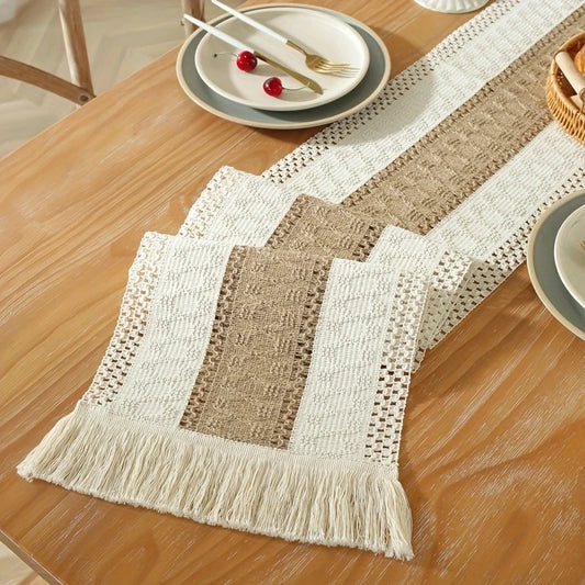 Bohemian Macrame Crochet Table Runner