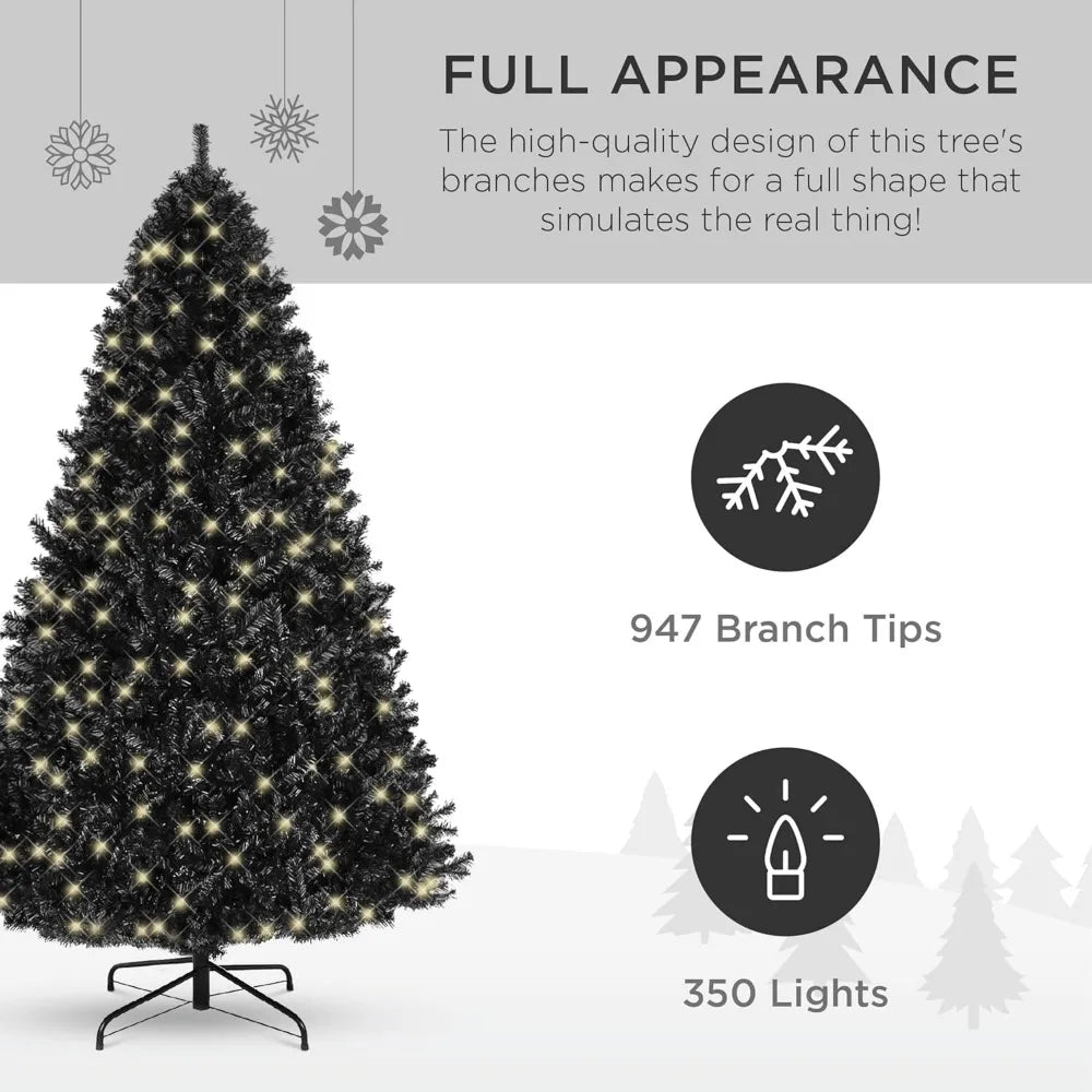 6ft Pre-Lit Black Christmas Tree