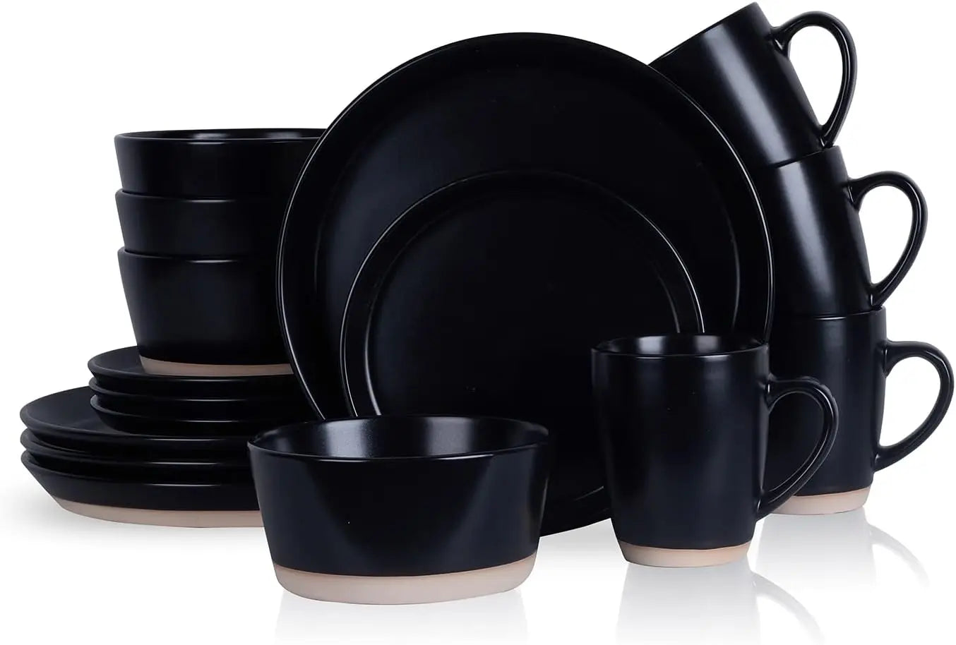 Stoneware 16-Piece Modern Dinnerware Set