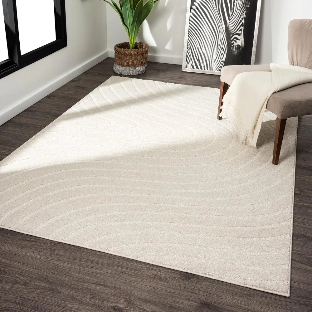 Haus Modern Geometric Wave Area Rug