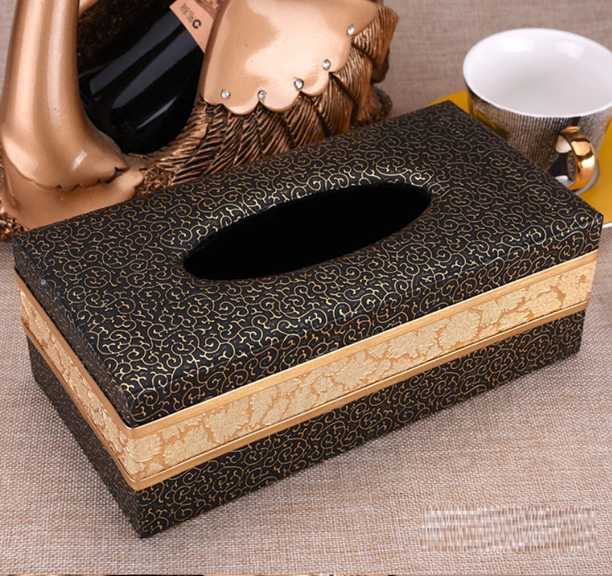 Luxury leather tissue holder