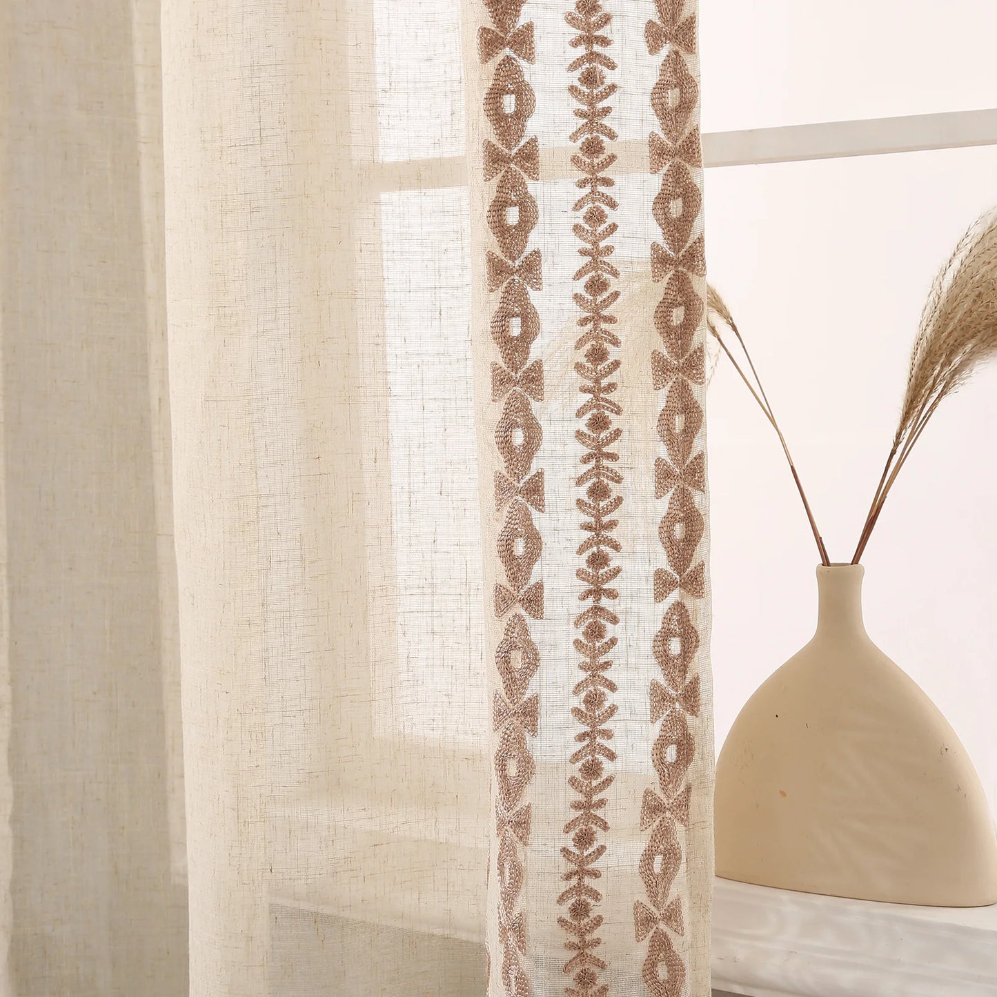 Farmhouse textured curtain