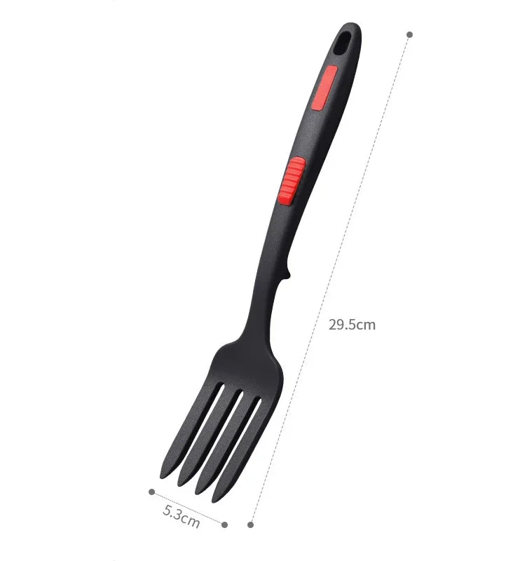 Flexible silicone heat resistant fork