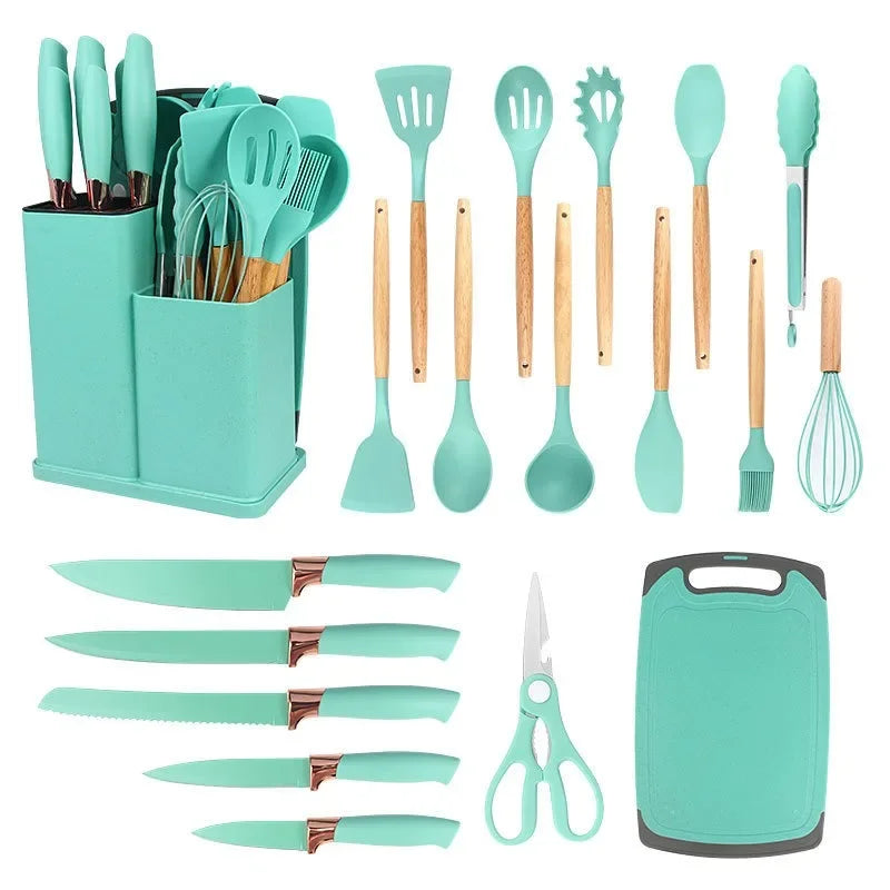 Kitchen utensils and knife 19pcs set