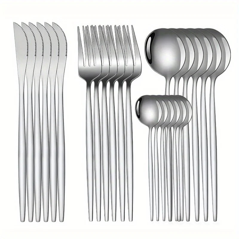 Stainless steel knife and fork cutlery set