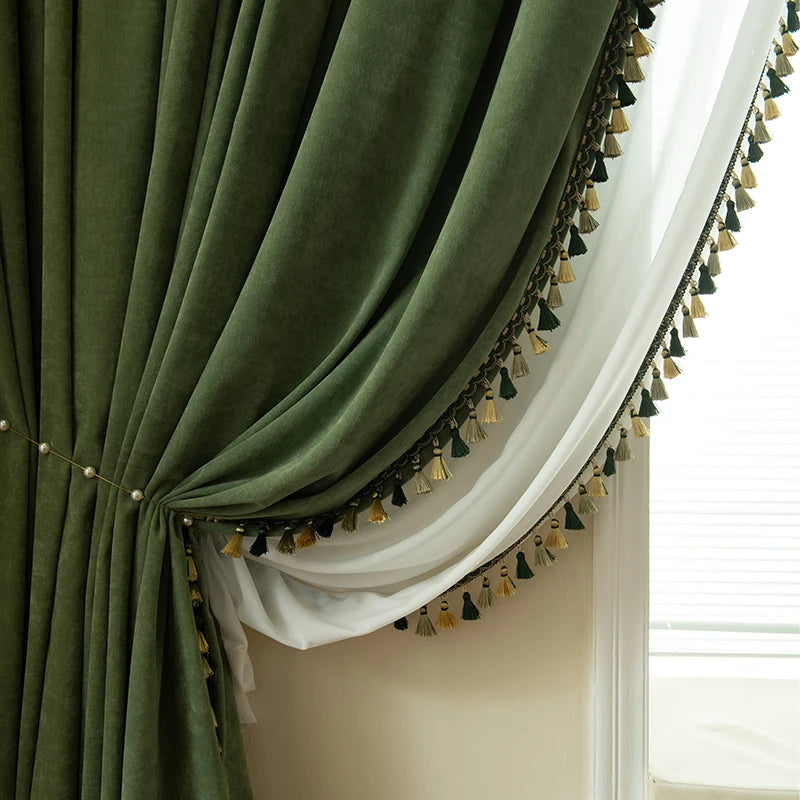 Blackout chenille curtain