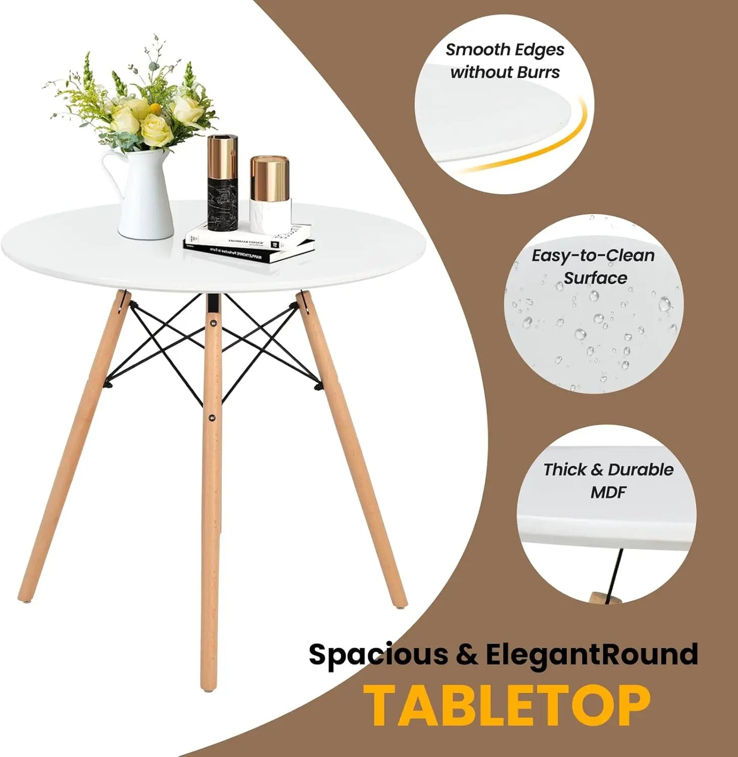 Round Dining Table Set for 4