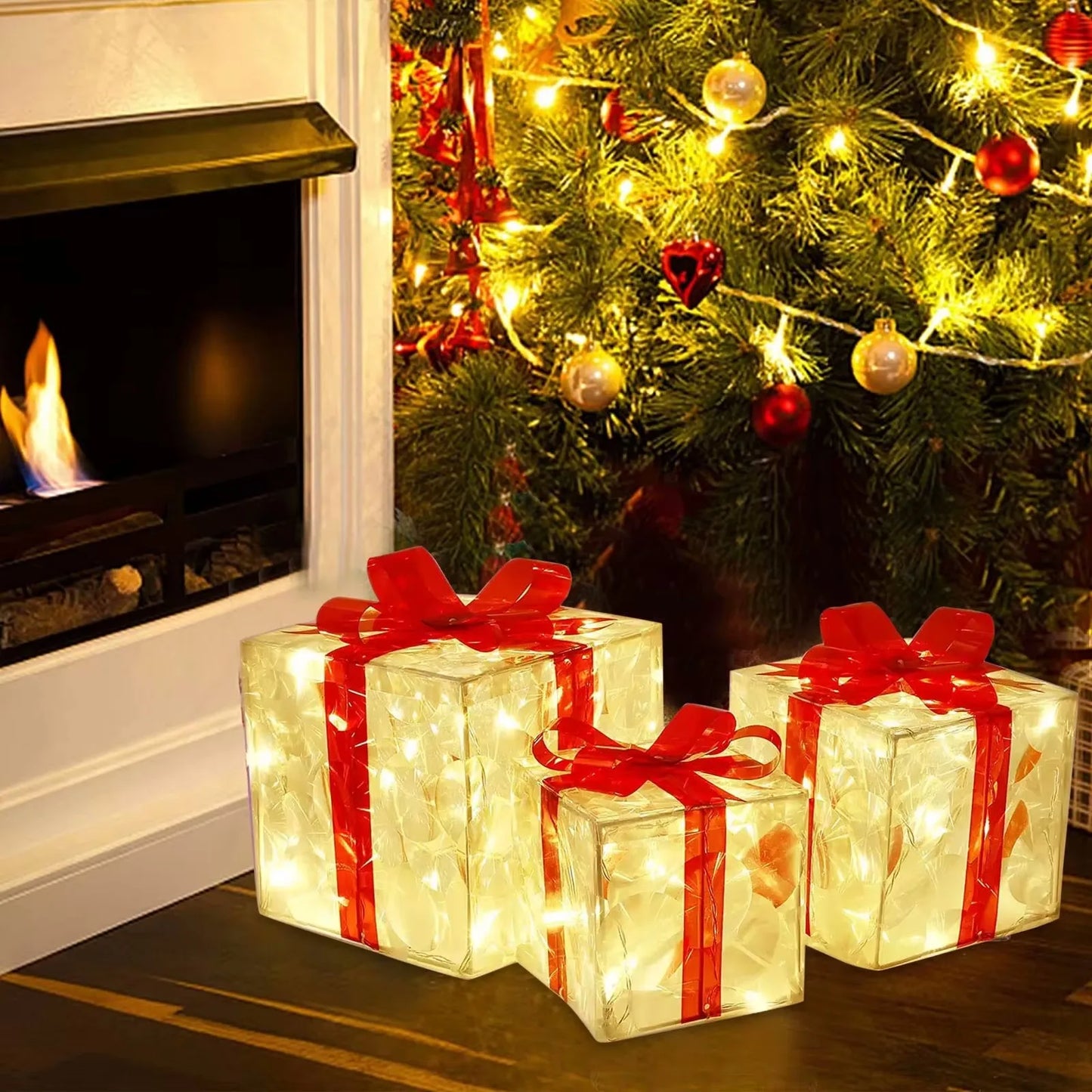 Christmas Glowing Gifts Box Decoration