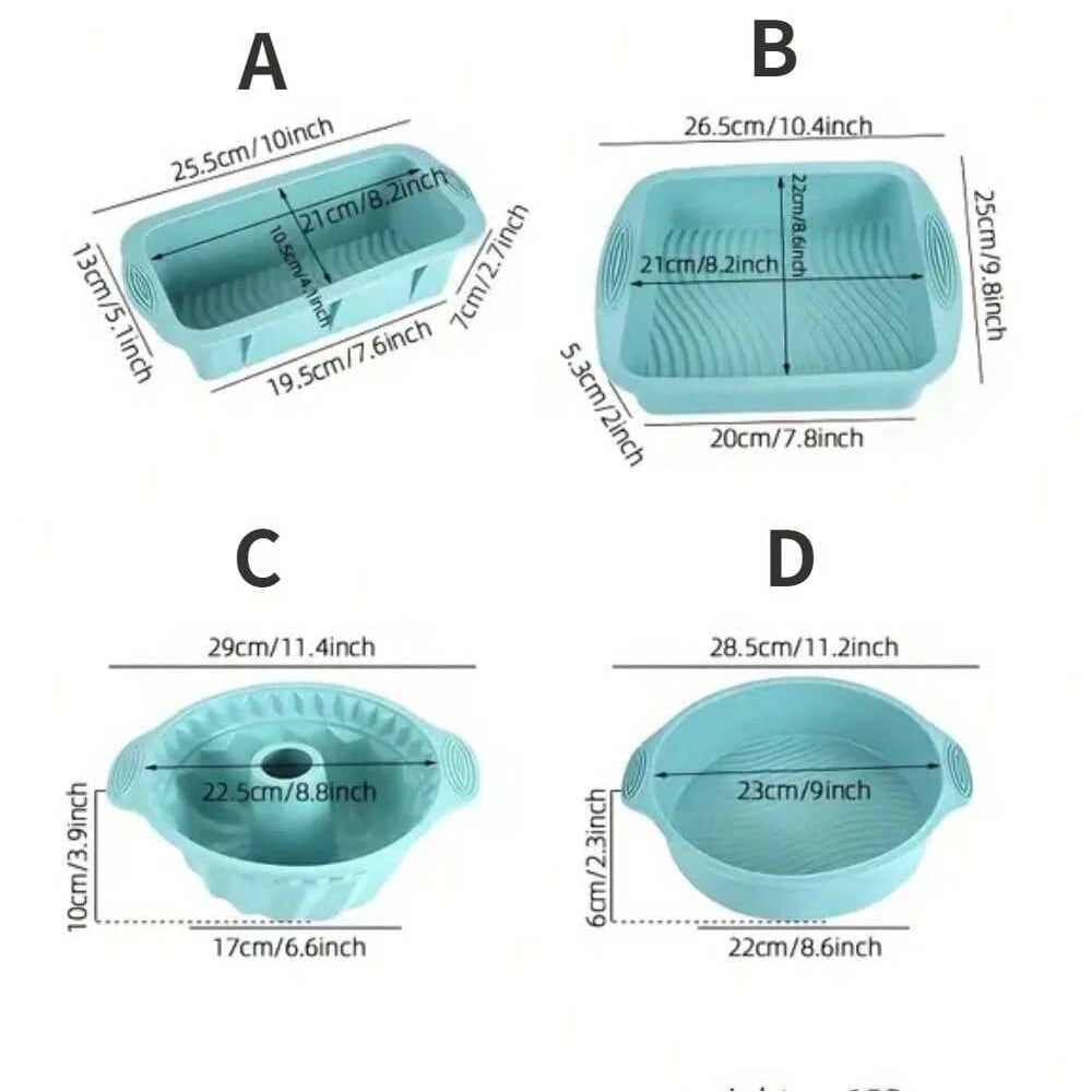 Blue silicone baking mold