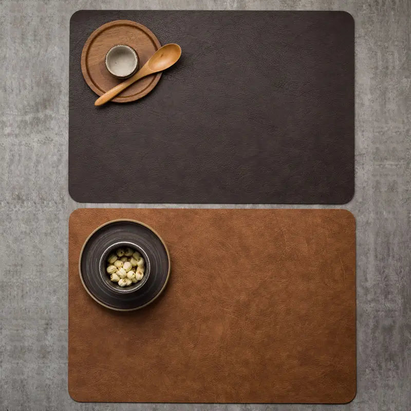 Heat resistant leather placemats