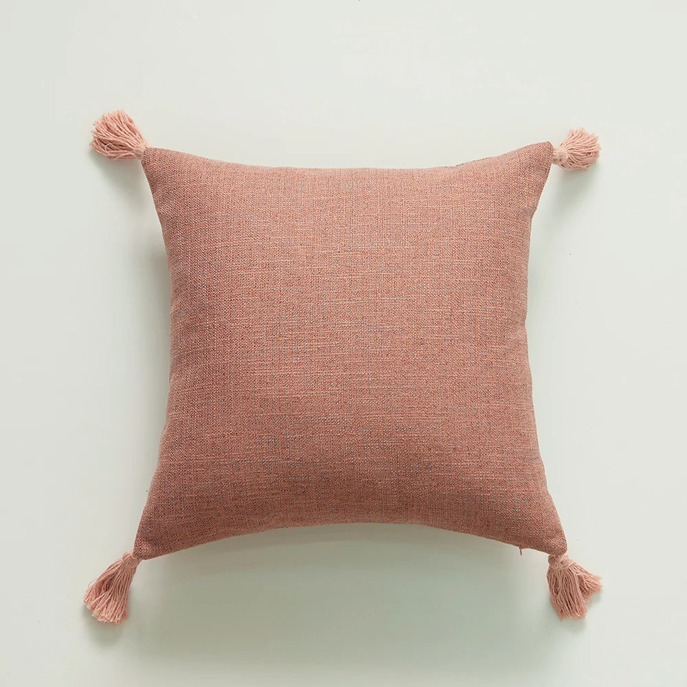 Tassle solid cushion covers