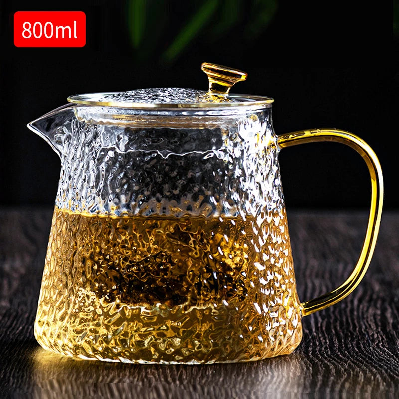 Glass heat resistant teapot