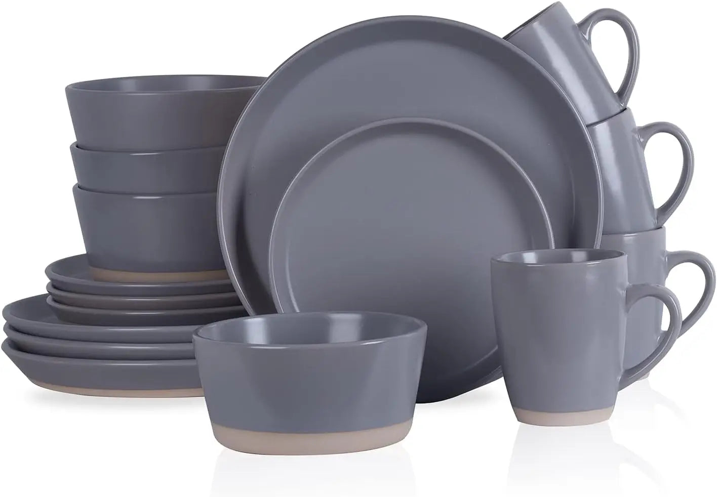 Stoneware 16-Piece Modern Dinnerware Set