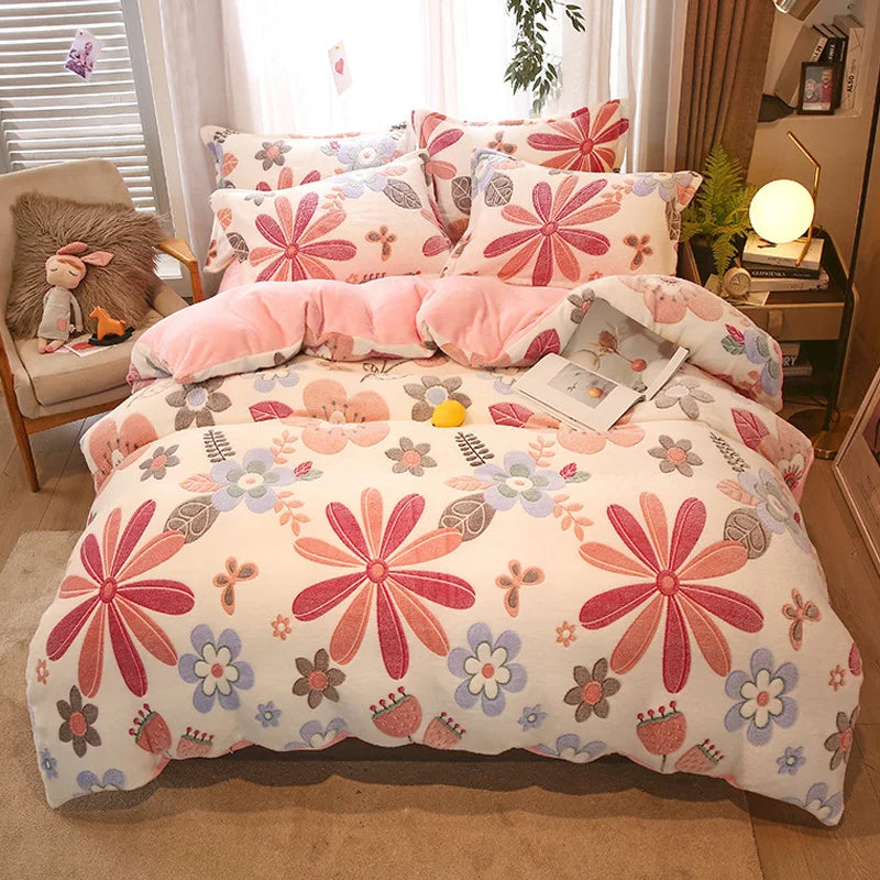 Warm fleece duvet cover