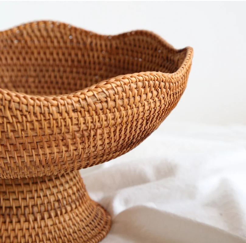 Rattan fruit storage baskets