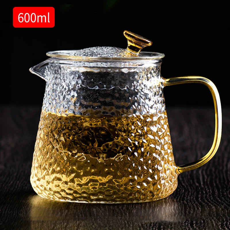 Glass heat resistant teapot