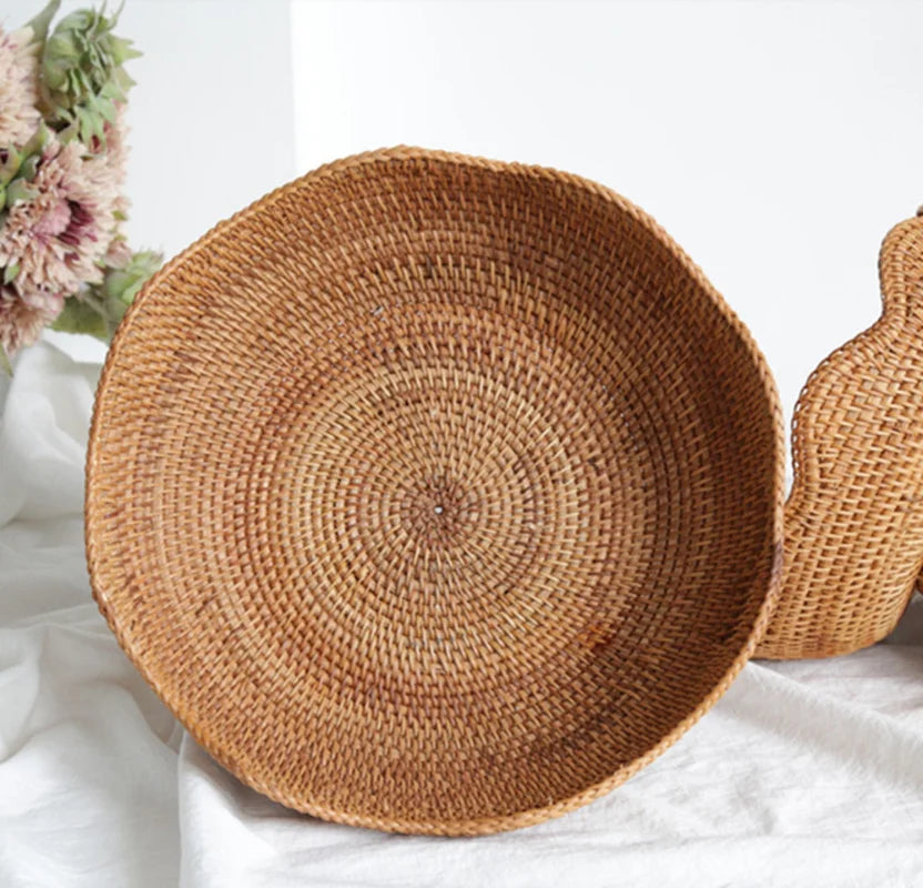 Rattan fruit storage baskets