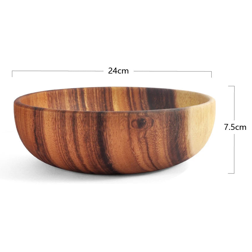 Acacia wooden salad bowls