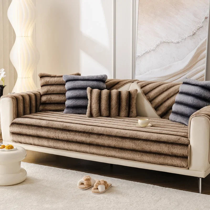 New Soft Waxy Plush Sofa Cover